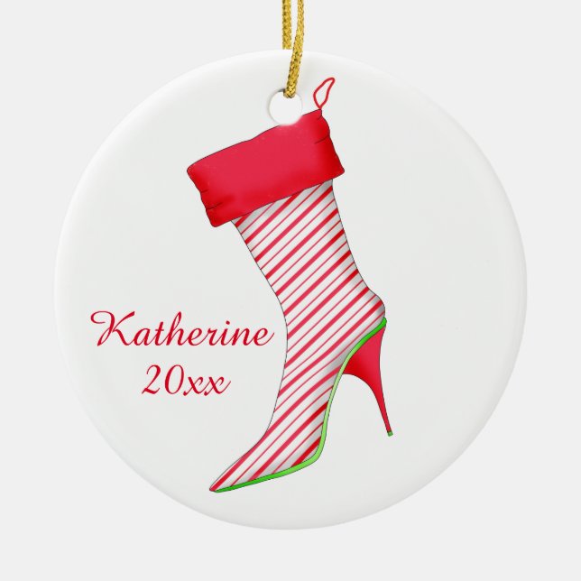 Peppermint Chaussure Amant de Noël Ornement avec n (Devant)
