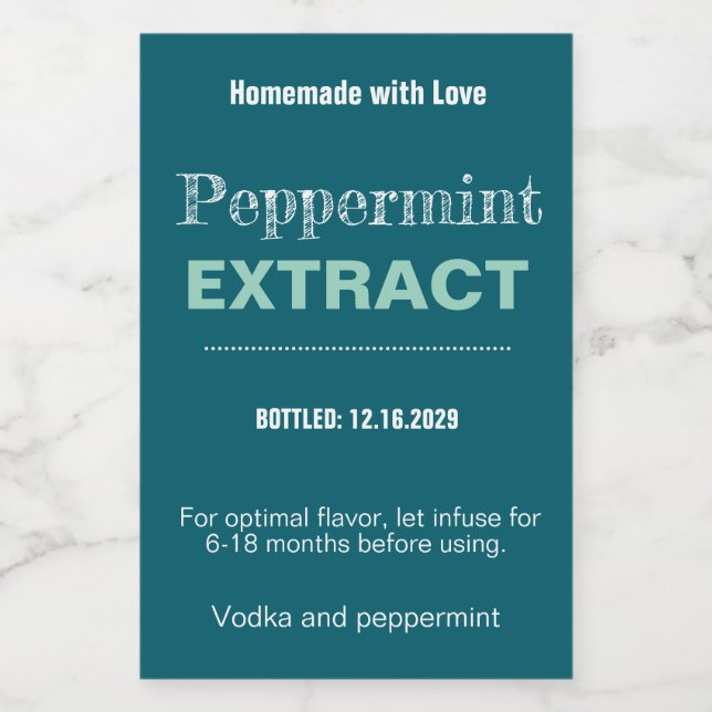 Peppermint Extract Modern Label Sticker VLL1rt (Étiquettes simples)