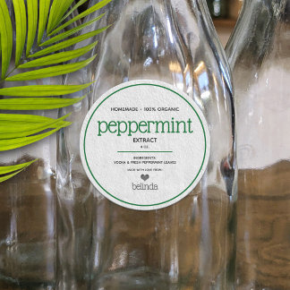 Peppermint Extrait Personnalisé Étiquette de boute