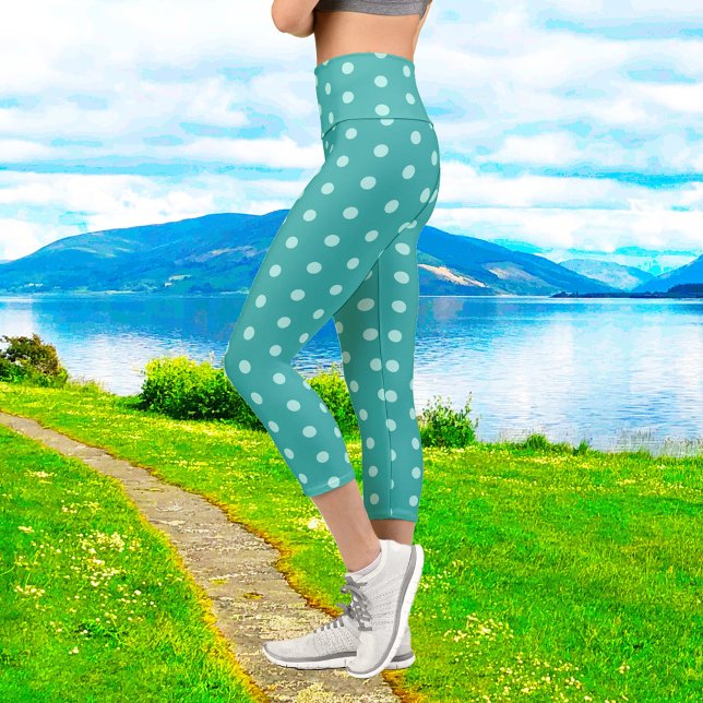 Peppermint Polka Dot Capri Leggings (Créateur téléchargé)