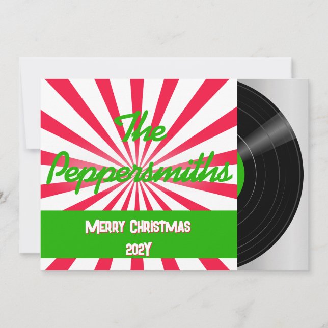 Peppermint Retro Vinyl Record Album Carte de vacan (Devant)