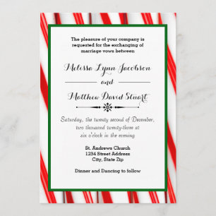 Peppermint Stripe Christmas - Faire-part de mariag