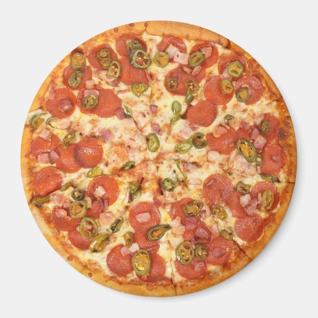 Pepperoni et Olive Pizza Refrigerator Magnet (Devant)