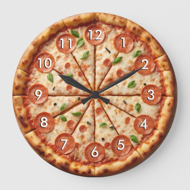 Pepperoni Pizza Horloge - C'est toujours Pizza Tim (Recto)