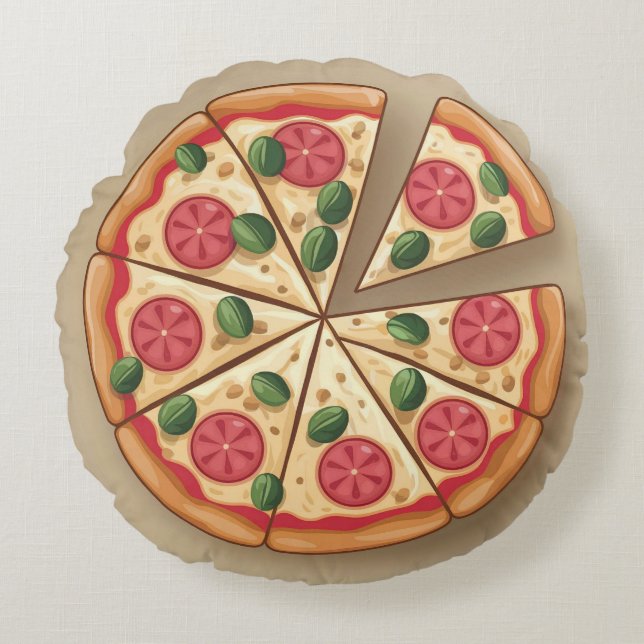 Pepperoni ronde Coussin de pizza avec micro-ondes  (Devant)
