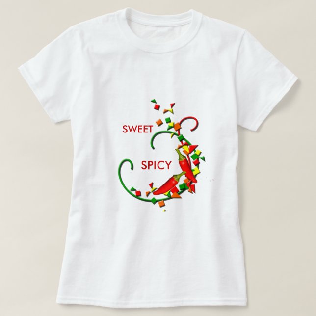 Peppers Fiesta Chili Dames T-shirt doux épicé (Design devant)