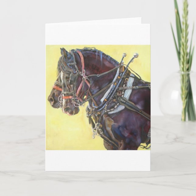 Percheron Carte de voeux de l'équipe de cheval (Devant)