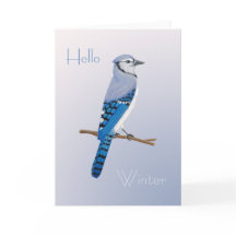 Perching Blue Jay plié Carte de remerciements
