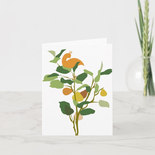 Perdrix de carte de Noël dans un poirier (Devant)