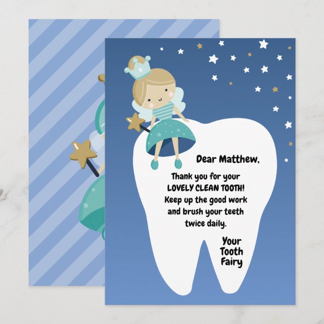 Perdu la première carte dentaire. Note de visite d (Devant / Derrière)