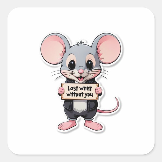 Perdu sans toi ! – Autocollant Tiny Mouse (Devant)