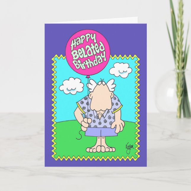 PERDU VISAGE Carte d'anniversaire tardive (Devant)