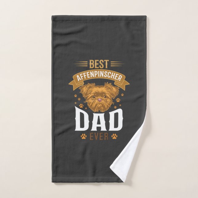 Père Affenpinscher empreintes de pattes de chien v (Serviette à main)