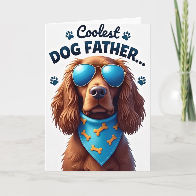 Père Chien Cool Carte Os Orange (Devant)