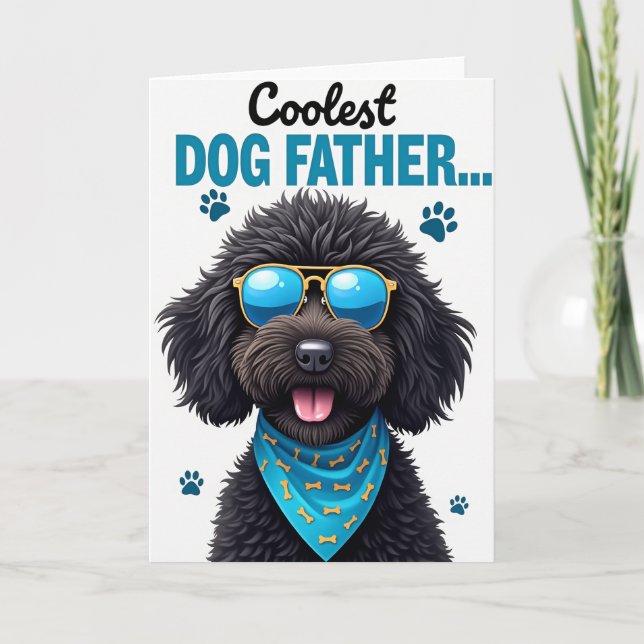 Père Chien Cool Empreintes de Patte Sarcelle Carte (Devant)
