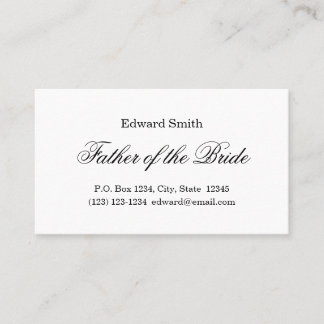 Père classique de la mariée Carte de visite