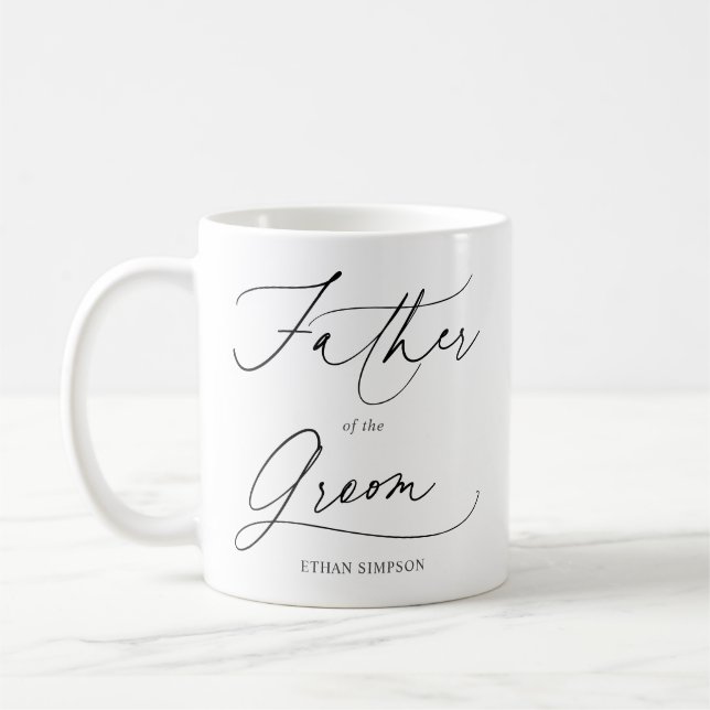 Père De La Groom Script Café Mug (Gauche)
