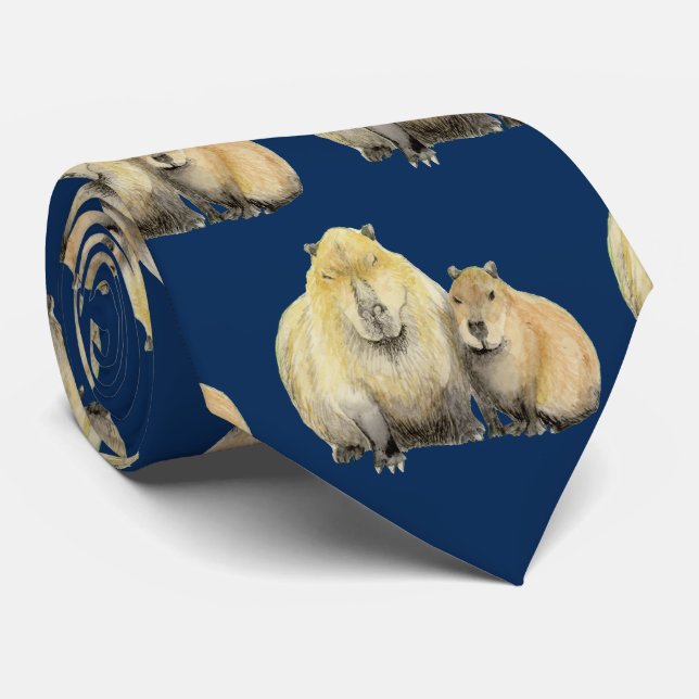 Père et bébé Cravate Capybara (Roulé)