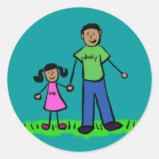 Père et fille Caractères de famille Stickers d'art