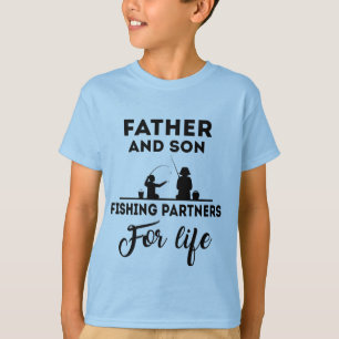 Père et fils de pêche mot art T-shirt