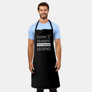 Père Mari Viande Fumeur Légende Tablier noir