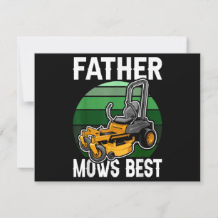 Père Mows Meilleur Amusant Monteur Rétro Mowing D