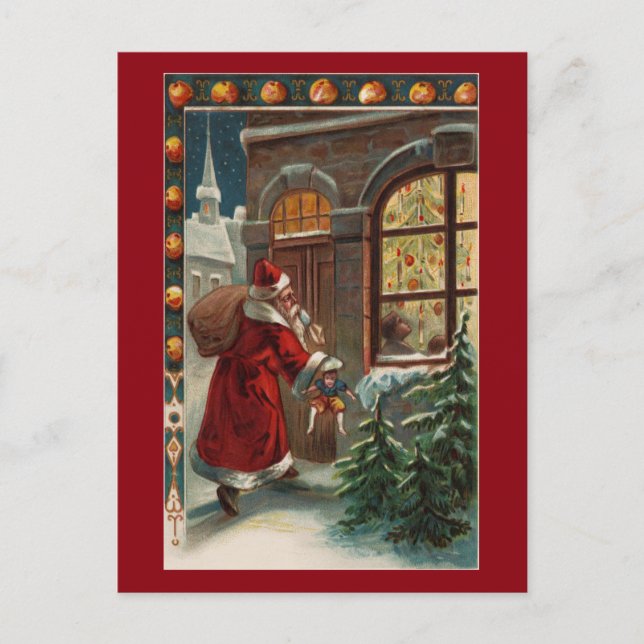 Père Noël à la carte postale de la porte (Devant)