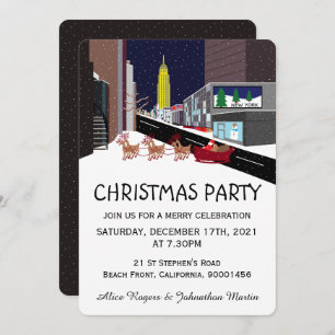 père Noël À New York Fête de Noël Invitation