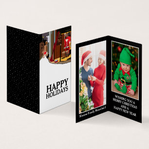 Père Noël À Paris, Carte De Noël Photo Famille