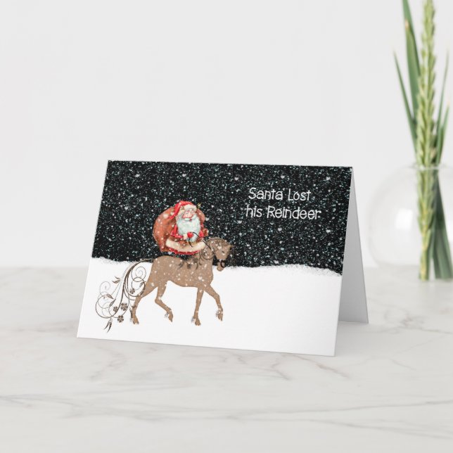Père Noël a perdu sa carte de Noël Reindeer pour e (Devant)