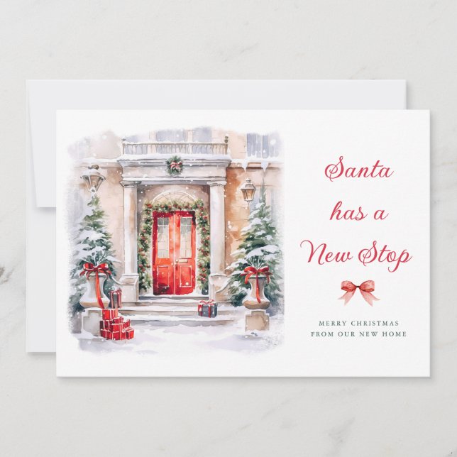 PÈRE NOËL A UN NOUVEL ARRÊT | faire-part de vacanc (Devant)