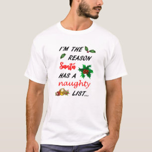 père Noël a un T-shirt Naughty List