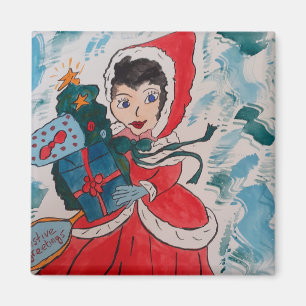 Père Noël Aide Magnet de Noël