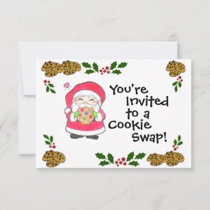 Père Noël aime Cookies Invitation