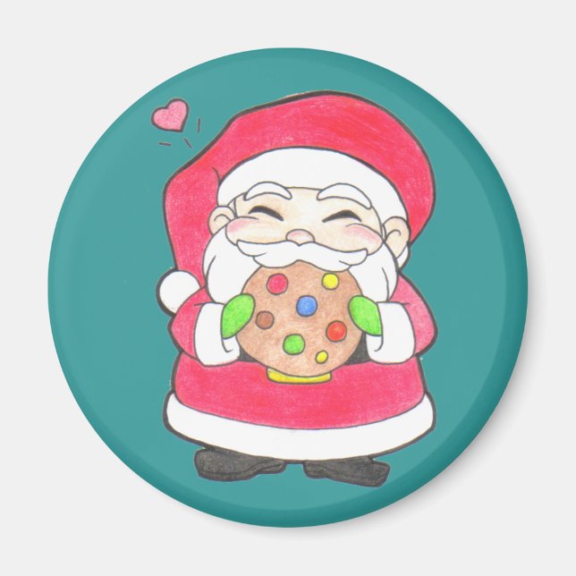 Père Noël aime les cookies Magnet (Devant)