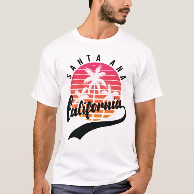 Père Noël Ana, California Retro Sunset T-Shirt Hom (Devant)