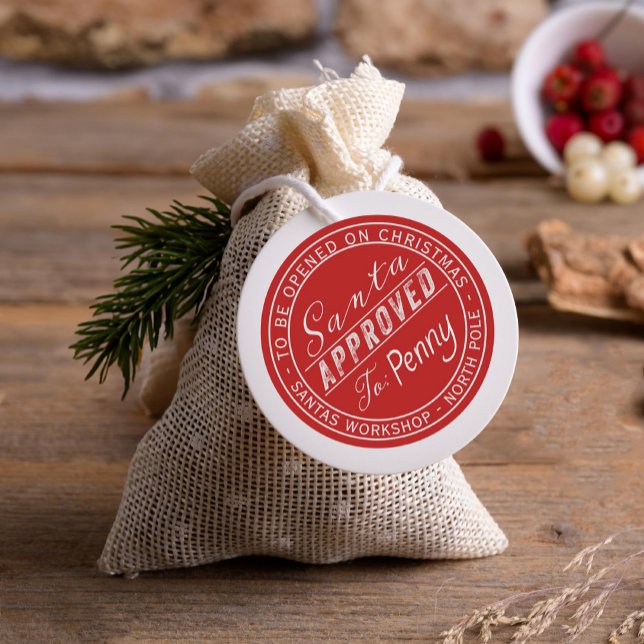 Père Noël Approuvé Étiquette Cadeau De L'Atelier D (Créateur téléchargé)