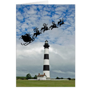 Père Noël Au-Dessus Du Phare De Bodie Island
