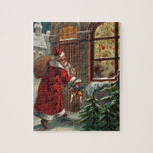 Père Noël au puzzle de la porte (Vertical)