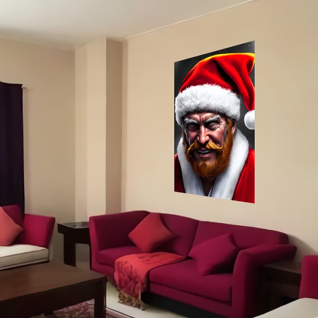 Père Noël avec barbe brune | AI Art Poster (Créateur téléchargé)