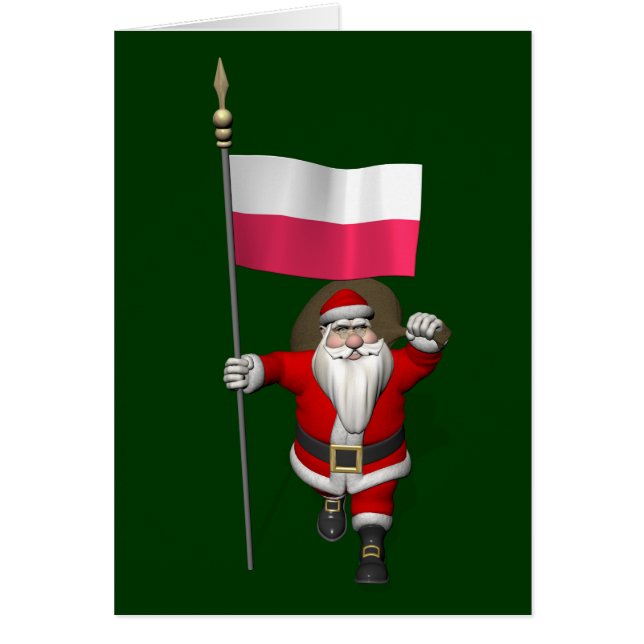 Père Noël Avec Drapeau De Pologne (Devant)