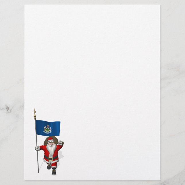 Père Noël avec drapeau du Maine (Devant)