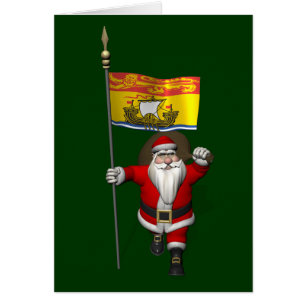 Père Noël Avec Drapeau Du Nouveau-Brunswick CDN