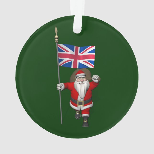 Père Noël Avec Drapeau Union Du Royaume-Uni (dos)