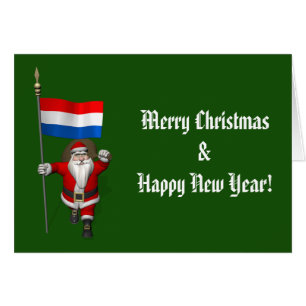 Père Noël Avec L'Enseigne De La Pays-Bas