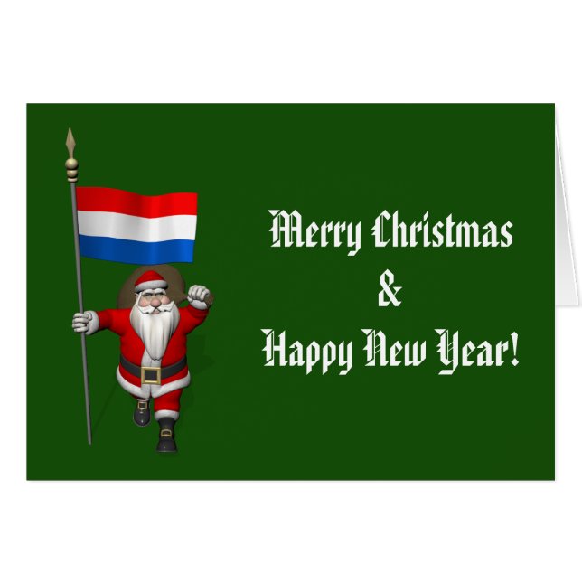 Père Noël Avec L'Enseigne De La Pays-Bas (Devant horizontal)