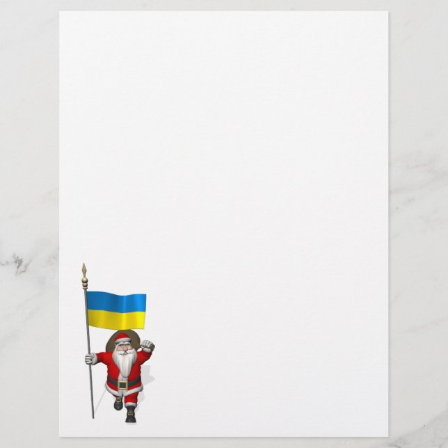 Père Noël Avec L'Enseigne De L'Ukraine (Devant)