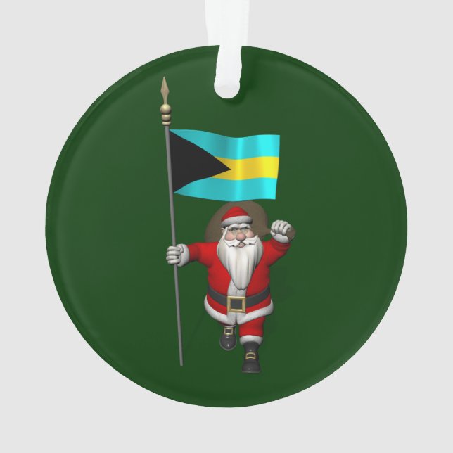 Père Noël Avec L'Enseigne Des Bahamas (dos)