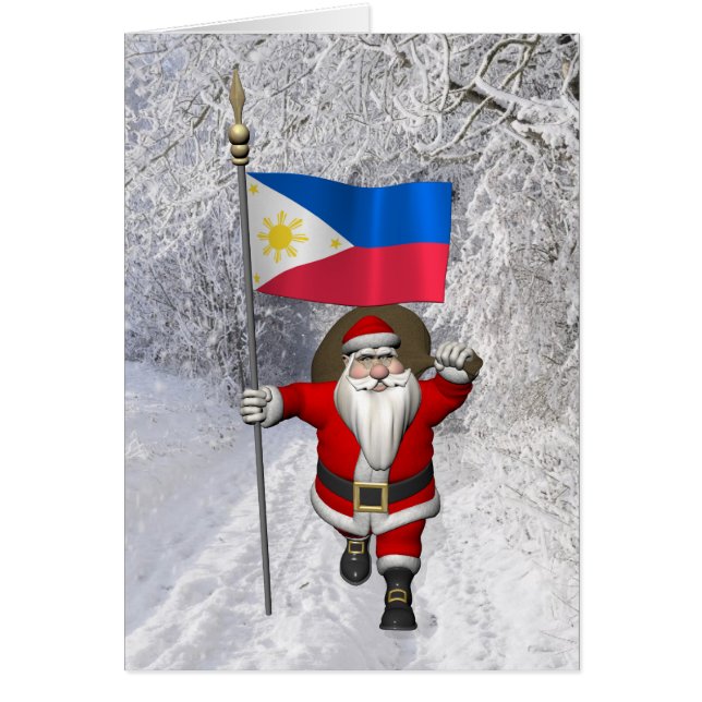 Père Noël Avec L'Enseigne Des Philippines (Devant)