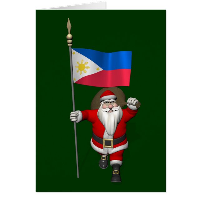 Père Noël Avec L'Enseigne Des Philippines (Devant)